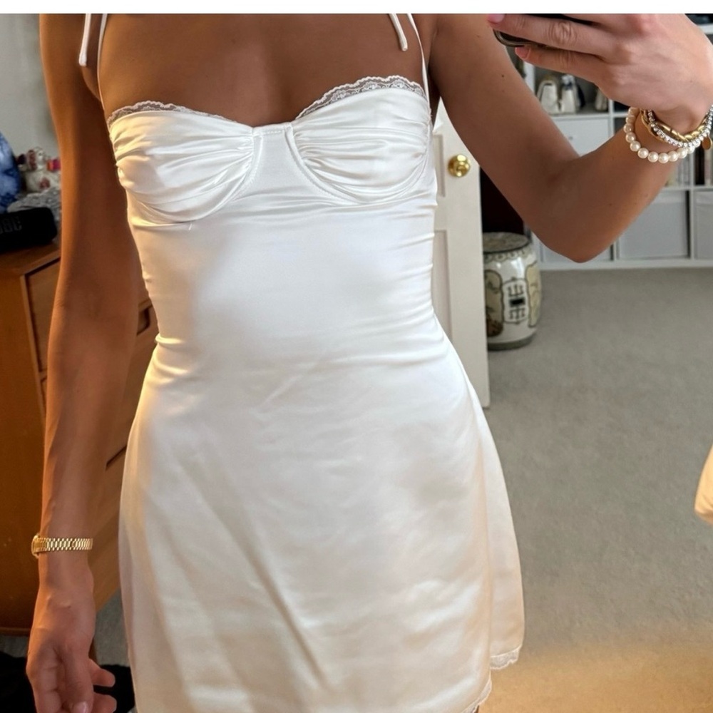 Princess Polly Ivory Satin Dress - Picture 2 of 5